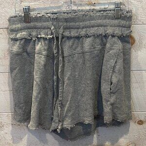 Anthropologie Heather Gray Frayed Drawstring Skort